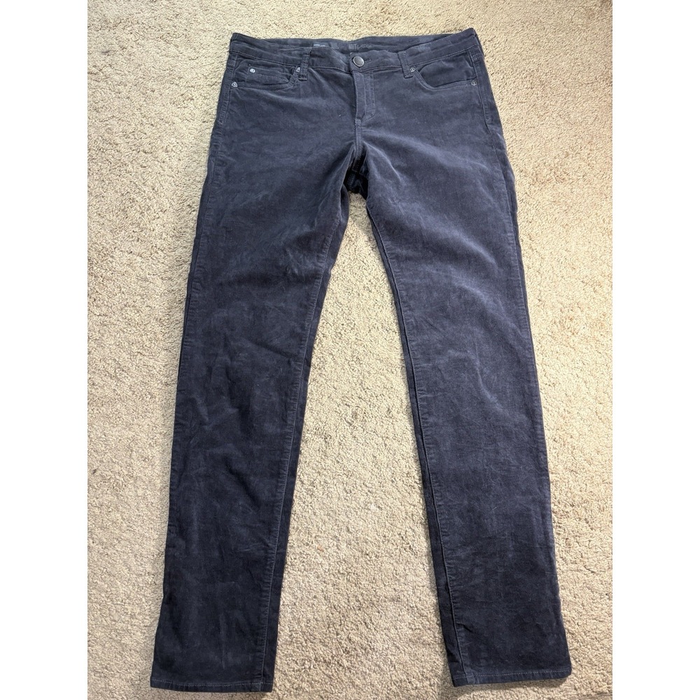 Kut From The Kloth Diana Skinny Corduroy Pants Women 14 Black 90s Preppy